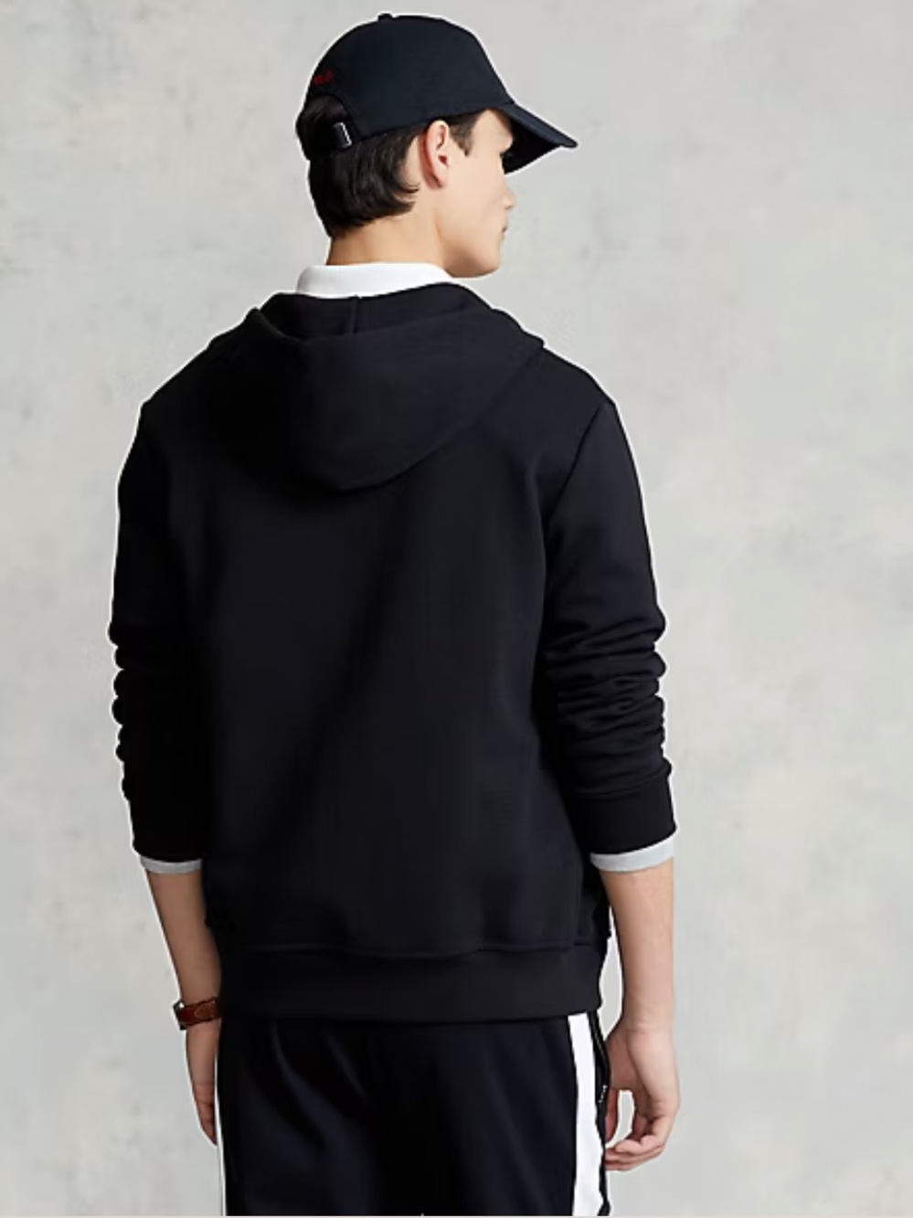 Polo Ralph Lauren Black Double-Knit Full-Zip Hoodie - Picture 5 of 13